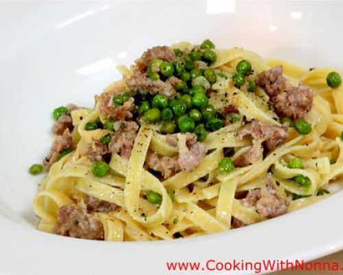 Fettuccine with Sausage and Mascarpone
